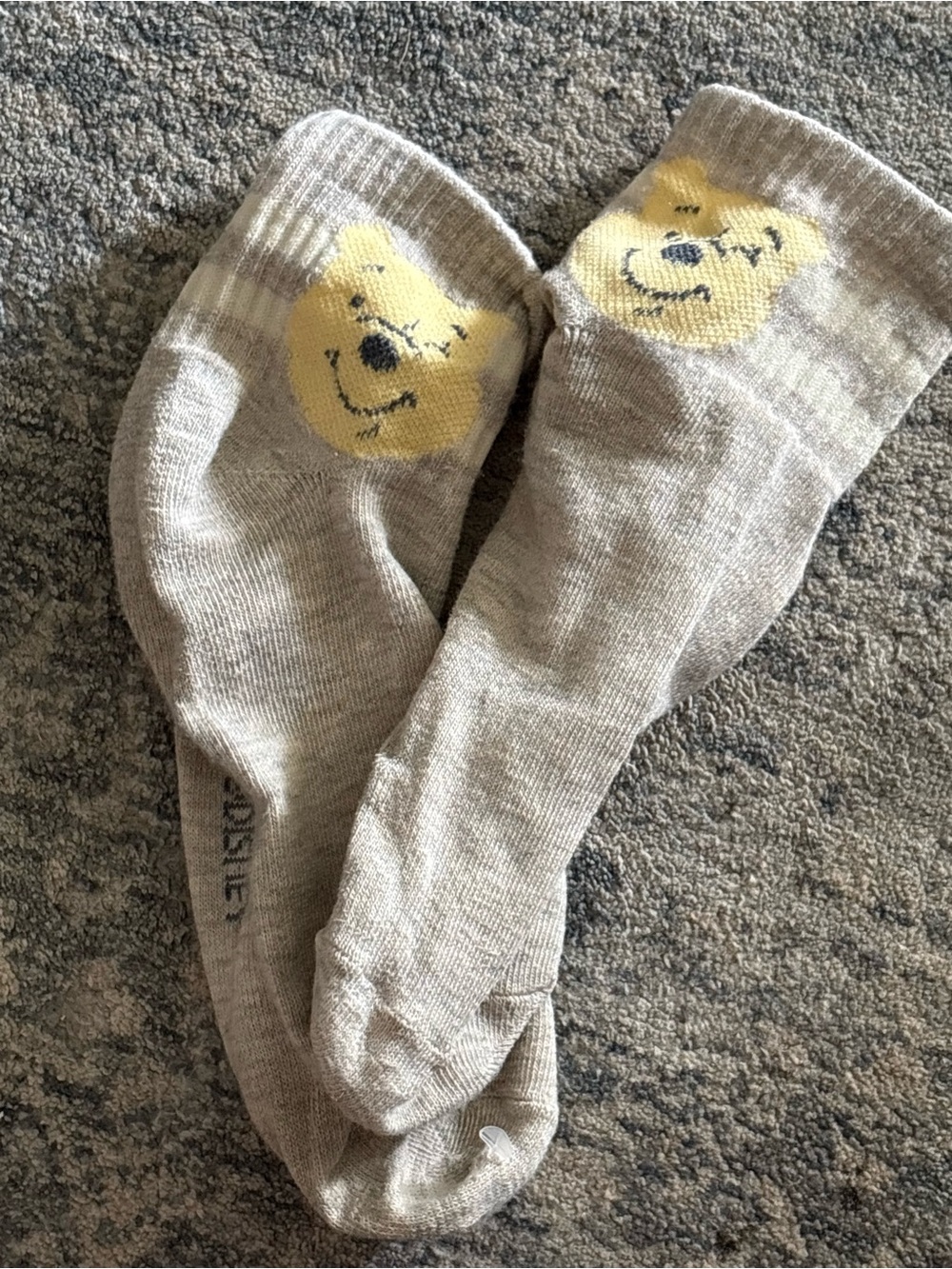 Beige Novelty Bear Crew Socks - Unbranded
